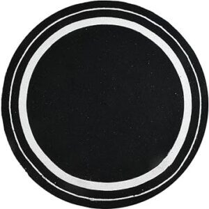 Live Beautiful ! Handwoven Jute Rug Reversible Carpet for Farmhouse, Living Room & Bedroom (Black, 100 cm Round)