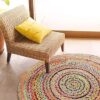 Natural Braider Reversible Carpets Jute mats | Cotton Jute Carpets for Bedroom and Balcony | Floor Covering Square Carpets for Living Room (2x2 feet Small)