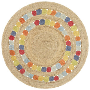 Sonia Collections Fruity Round Jute Acon Rug - Eco-Friendly & Stylish Home Décor