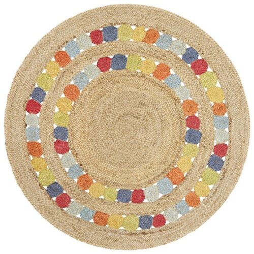 Sonia Collections Fruity Round Jute Acon Rug - Eco-Friendly & Stylish Home Décor