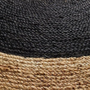 Sonia Collections™ Round Black Jute Natural Rug for Modern Decor