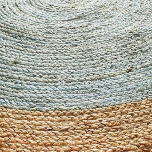 Sonia Collections Blue Round Jute Rug - Natural & Eco-Friendly Home Decor
