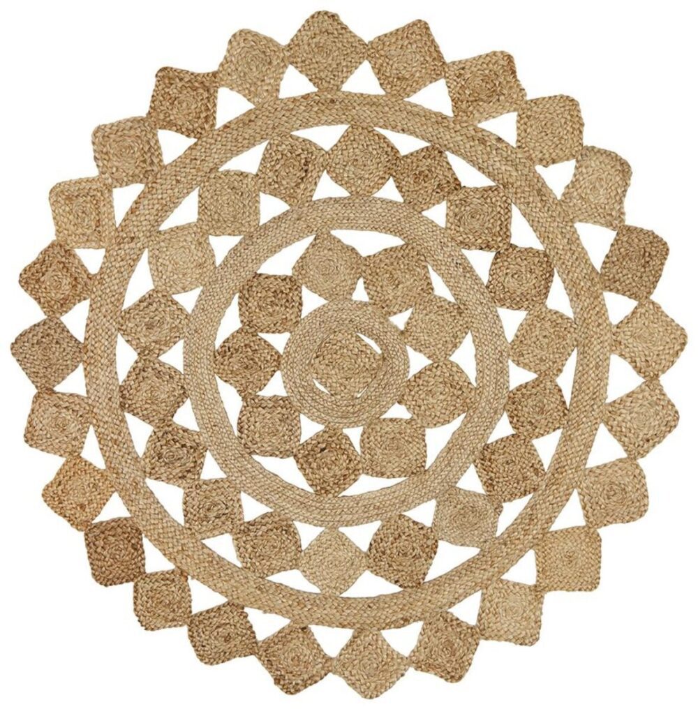 Sonia Collections Acon Tessellate Jute Round Rug - Eco-Friendly Style for Your Home