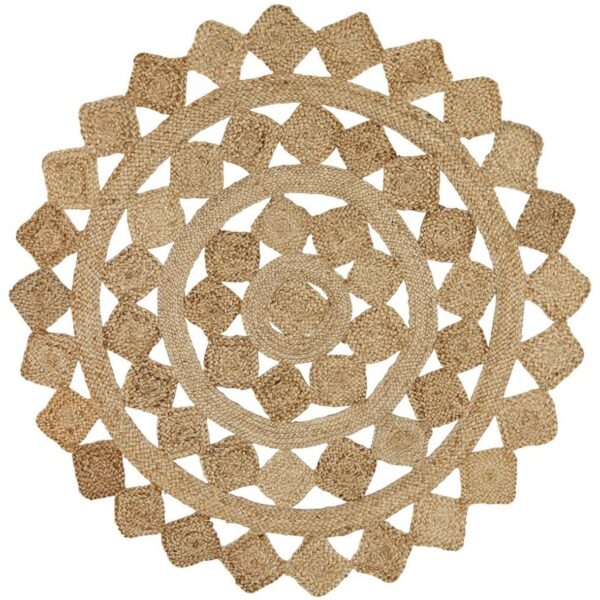 ATR-TES-NATURAL_1__37019 Sonia Collections Acon Tessellate Jute Round Rug - Eco-Friendly Style for Your Home
