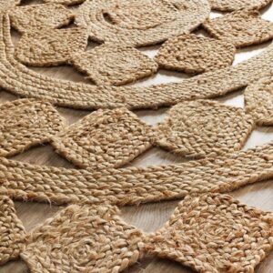Sonia Collections Acon Tessellate Jute Round Rug - Eco-Friendly Style for Your Home