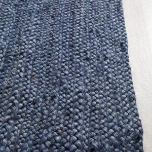 Navy Hand-Braided Jute Texture Runner by Sonia Collections