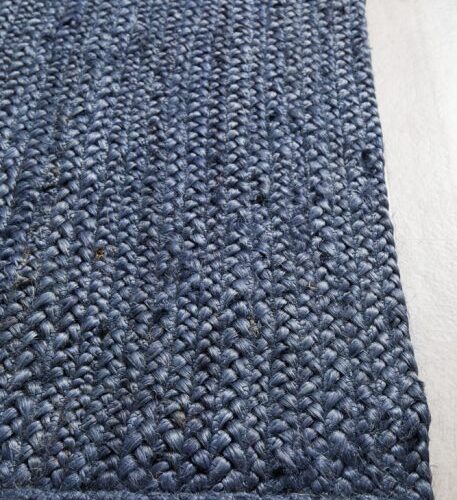 Navy Hand-Braided Jute Texture Runner by Sonia Collections