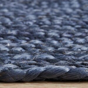 Navy Hand-Braided Jute Texture Runner by Sonia Collections