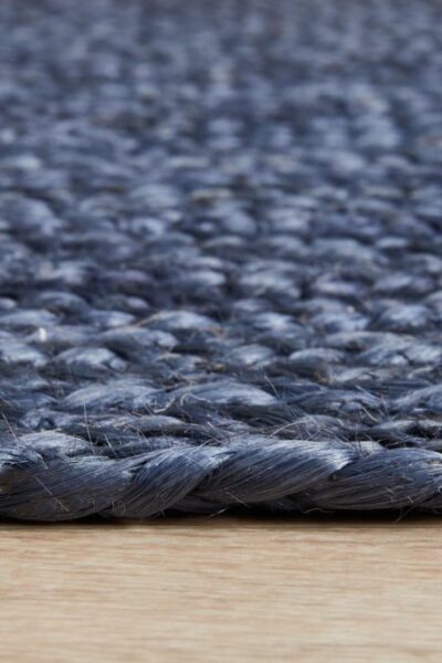 Navy Hand-Braided Jute Texture Runner by Sonia Collections
