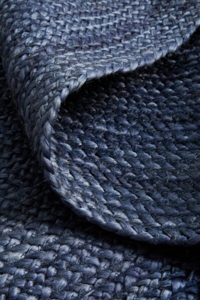 Navy Hand-Braided Jute Texture Runner by Sonia Collections