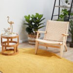 BDI-YEL-OVL Sonia Collections Bohem Hand Braided Yellow Jute Oval Rug - 150x220 cm