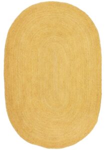 BDI-YEL-OVL_3-457x653 Sonia Collections Bohem Hand Braided Yellow Jute Oval Rug - 150x220 cm