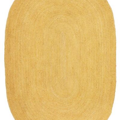 Sonia Collections Bohem Hand Braided Yellow Jute Oval Rug - 150x220 cm