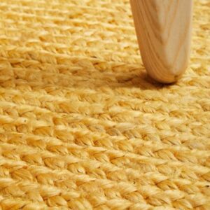 Sonia Collections Bohem Hand Braided Yellow Jute Oval Rug - 150x220 cm