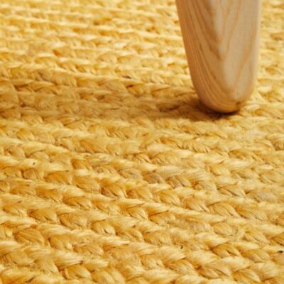 Sonia Collections Bohem Hand Braided Yellow Jute Oval Rug - 150x220 cm