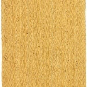 Sonia Collections Jute Texture Natural Hand-Braided Yellow Runner