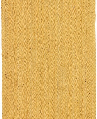 Sonia Collections Jute Texture Natural Hand-Braided Yellow Runner
