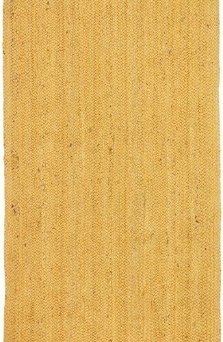 Sonia Collections Jute Texture Natural Hand-Braided Yellow Runner