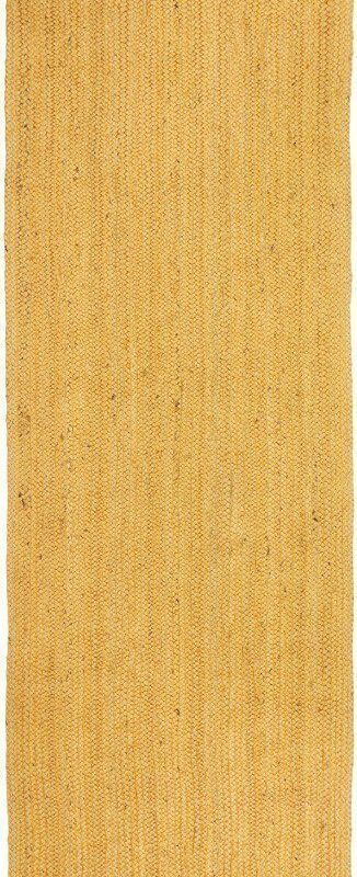 Sonia Collections Jute Texture Natural Hand-Braided Yellow Runner