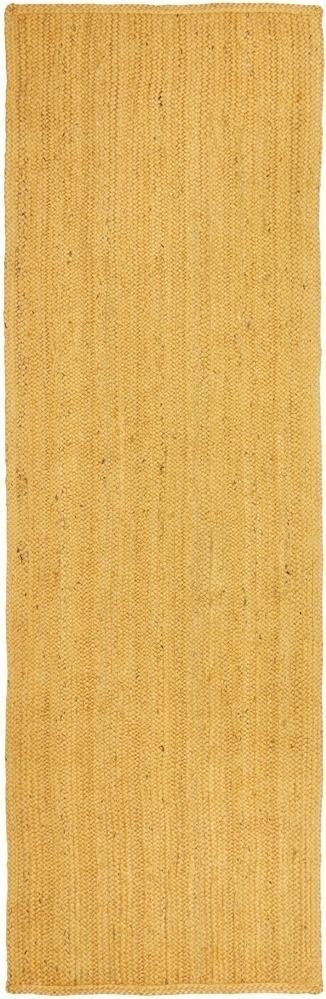 Sonia Collections Jute Texture Natural Hand-Braided Yellow Runner