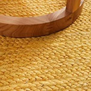 Sonia Collections Natural Yellow Jute-Braided Runner Rug