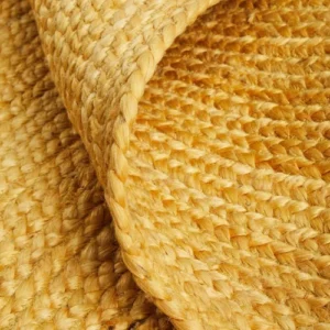 Sonia Collections Natural Yellow Jute-Braided Runner Rug