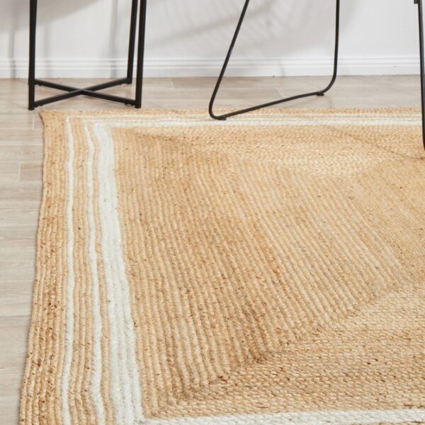 NSA-111 Hand Braided Indian Jute Rug 150x220 cm - Noosa Border Style