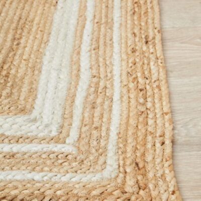 Hand Braided Indian Jute Rug 150x220 cm - Noosa Border Style