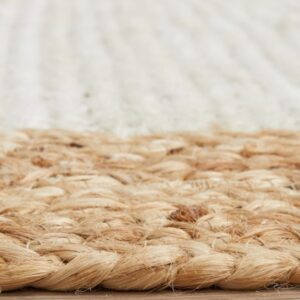 Hand Braided Jute Rug with Noosa Border - Natural Elegance