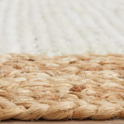 Hand Braided Jute Rug with Noosa Border - Natural Elegance