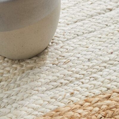 Hand Braided Jute Rug with Noosa Border - Natural Elegance
