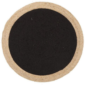 Sonia Collections™ Round Black Jute Natural Rug for Modern Decor