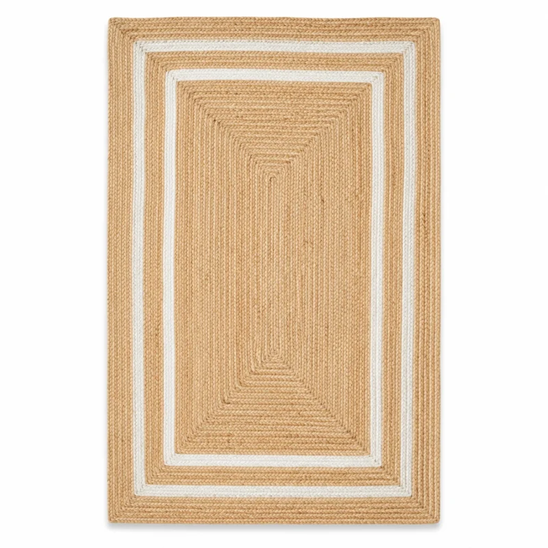 Hand Braided Indian Jute Rug 150x220 cm - Noosa Border Style