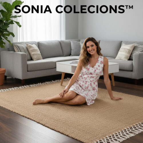 Sonia Collections™ | Elegant Solid Color Natural Jute Area Rug – Handcrafted for Modern Interiors