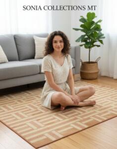 Sonia Collections™ Hemp Natural Rug 2x4 Feet - Stylish Design for Living Room 2025