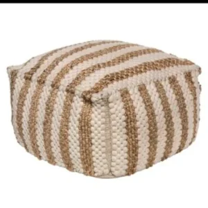 Cozy Oak Pouf by Cove Home Designs for Versatile Spaces
