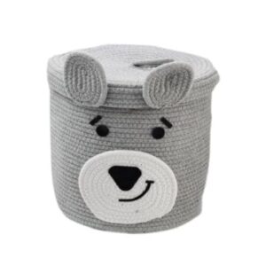 Bear Design Cotton Rope Storage Basket for Home Organization