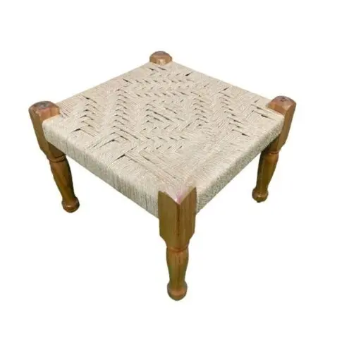 MUDHA-159 Colorful Indian Ottoman Stool for Stylish Home Décor and Comfort