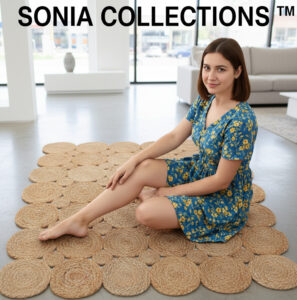 Sonia Collections™ Elegant Solid Color Natural Jute Area Rug for Chic Home Interiors