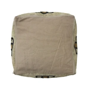 Handwoven Wool & Jute Kilim Pouf Cover - Stylish Accent Piece