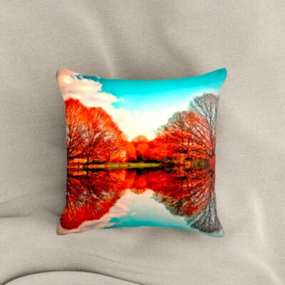 CUS_DP_FW_3034 Sonia Collections Nature-Inspired Reflection Print Cushion Covers for Elegant Decor