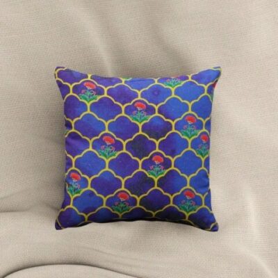 Sonia Collections SWSet of 4 Blue Flower Decorative Cushion Covers for Home Décor