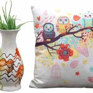 Ethnic Owl Throw Pillow Covers - Set of 2, 16x16 Inch Size