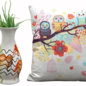 Ethnic Owl Throw Pillow Covers - Set of 2, 16x16 Inch Size