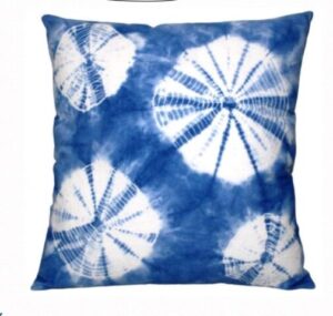 Sonia Blue & White Cotton Cushion 16x16 Inch, Designer Style