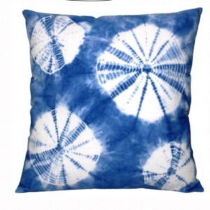 Sonia Blue & White Cotton Cushion 16x16 Inch, Designer Style