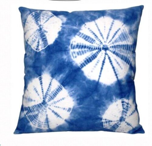 Sonia Blue & White Cotton Cushion 16x16 Inch, Designer Style