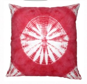 Sonia Collections Red & White Cotton Cushion 16x16 Inch