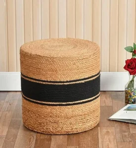 Natural Braided Sisal Jute Pouffe Cover for Stylish Comfort