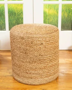 Braided Jute Ottoman Pouffe